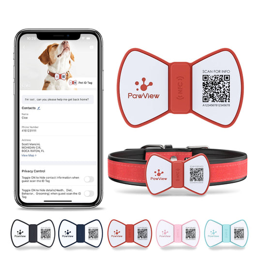 JMT-118474 Smart QR Code Pet Tag with Silicone Bowknot Design for Puppy and Cat Safety