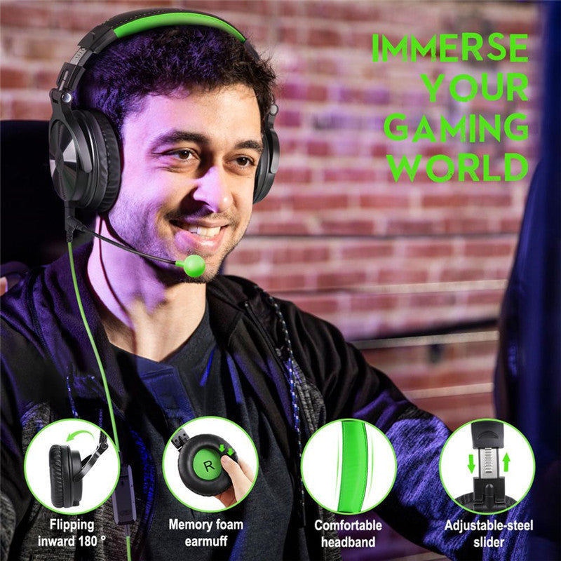 JMT-119306 Over-Ear Wired Gaming Headphones with Microphone and 50mm Drivers