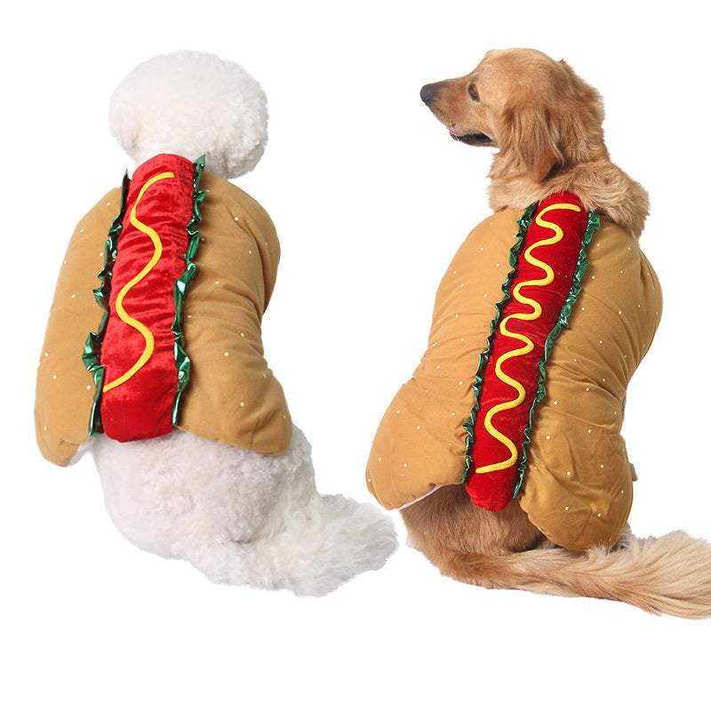 JMT-119434 Cute Pet Costume for Dogs and Cats - Funny Hot Dog Sandwich Outfit for Small to Extra Large Pets