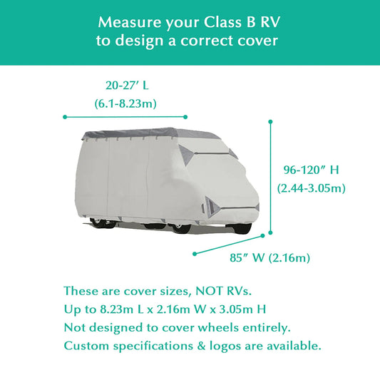 JMT-119434 Water-Repellent Breathable RV Cover for Class B Motorhomes and Campers