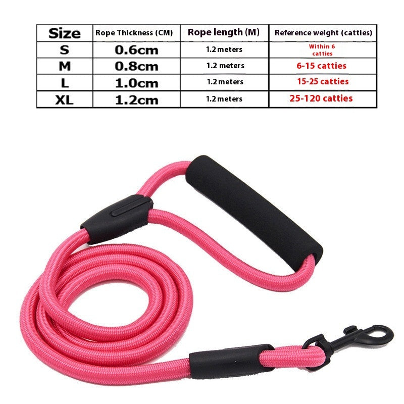 JMT-119626 Durable Nylon Dog Leash with Hand-Holding Design - 1.2m Variety of Colors Available