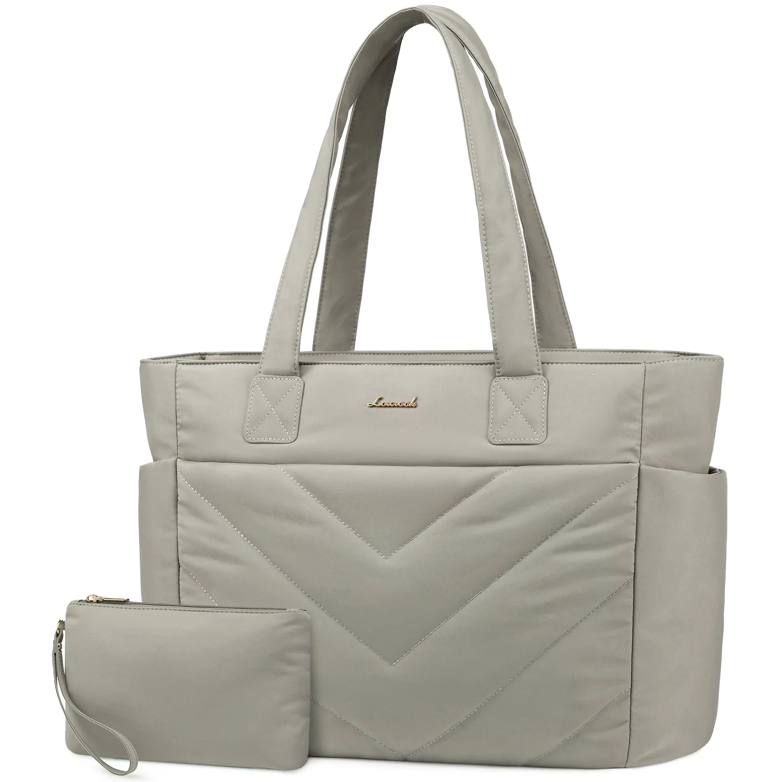 JMT-119626 Puffer Quilted Laptop Tote Bag for Women, 15.6 Inch Large Travel Shoulder Handbag