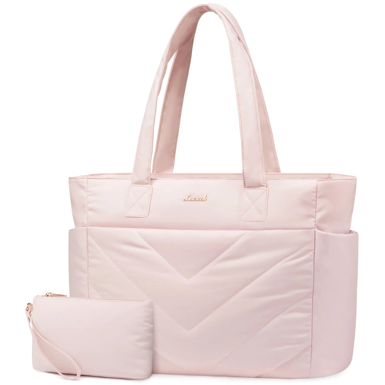 JMT-119626 Puffer Quilted Laptop Tote Bag for Women, 15.6 Inch Large Travel Shoulder Handbag