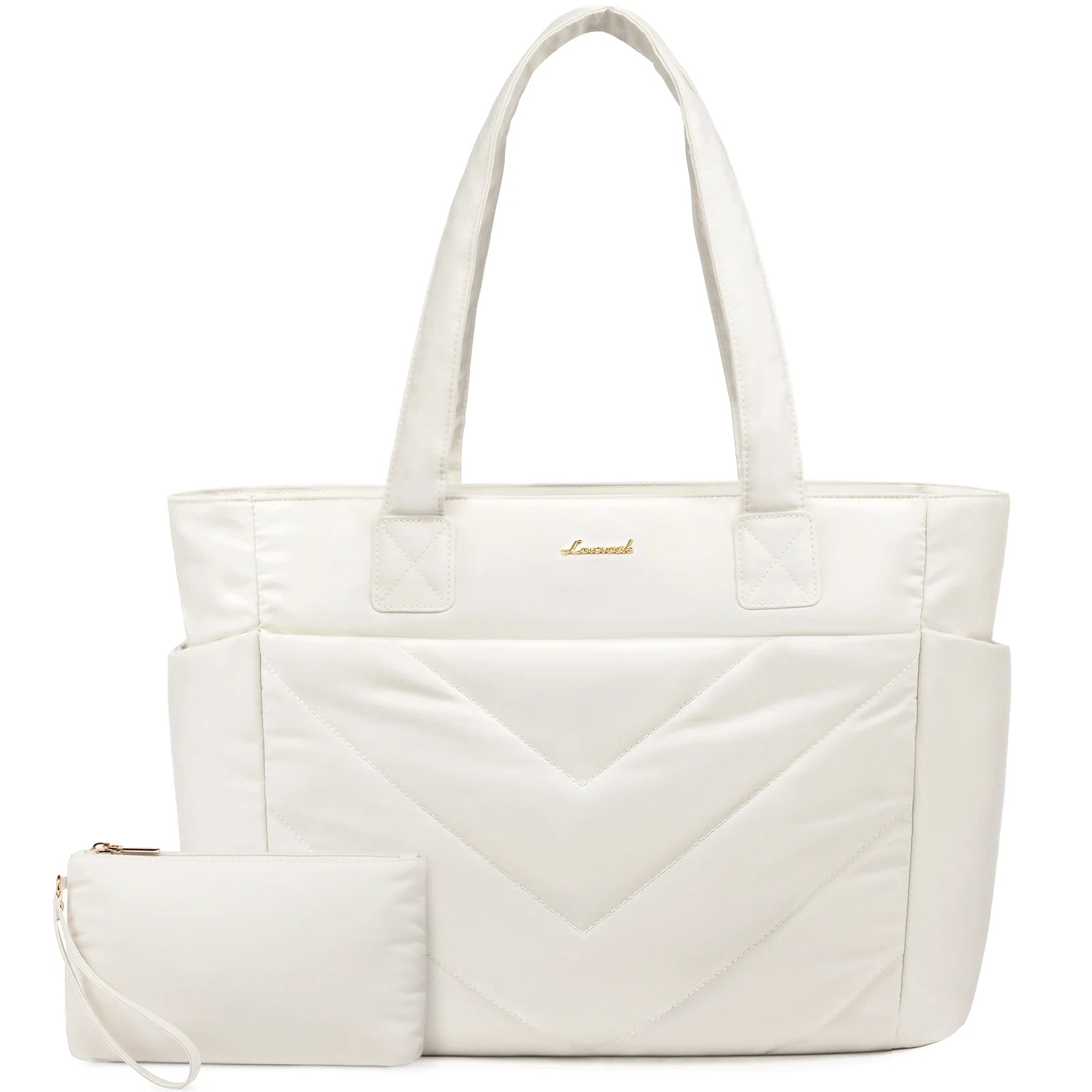 JMT-119626 Puffer Quilted Laptop Tote Bag for Women, 15.6 Inch Large Travel Shoulder Handbag