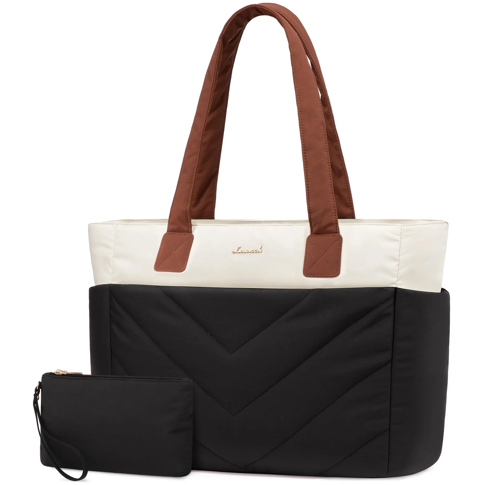JMT-119626 Puffer Quilted Laptop Tote Bag for Women, 15.6 Inch Large Travel Shoulder Handbag
