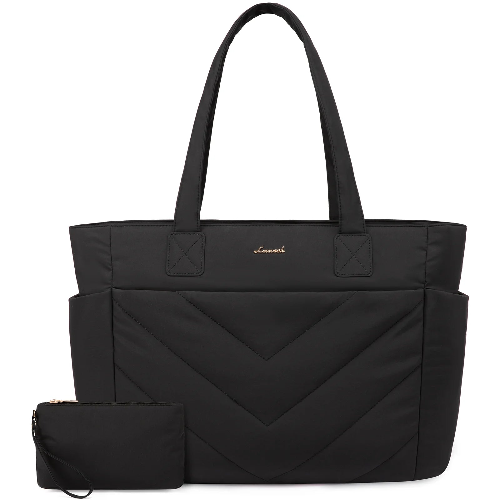 JMT-119626 Puffer Quilted Laptop Tote Bag for Women, 15.6 Inch Large Travel Shoulder Handbag