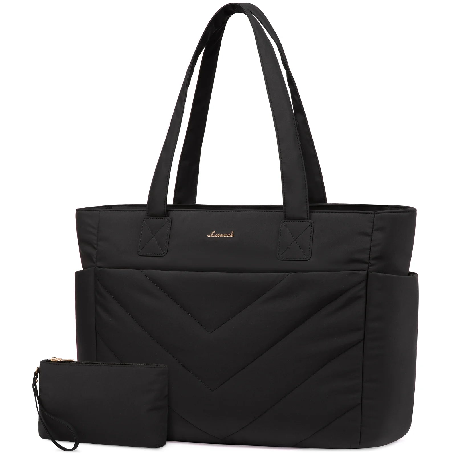 JMT-119626 Puffer Quilted Laptop Tote Bag for Women, 15.6 Inch Large Travel Shoulder Handbag