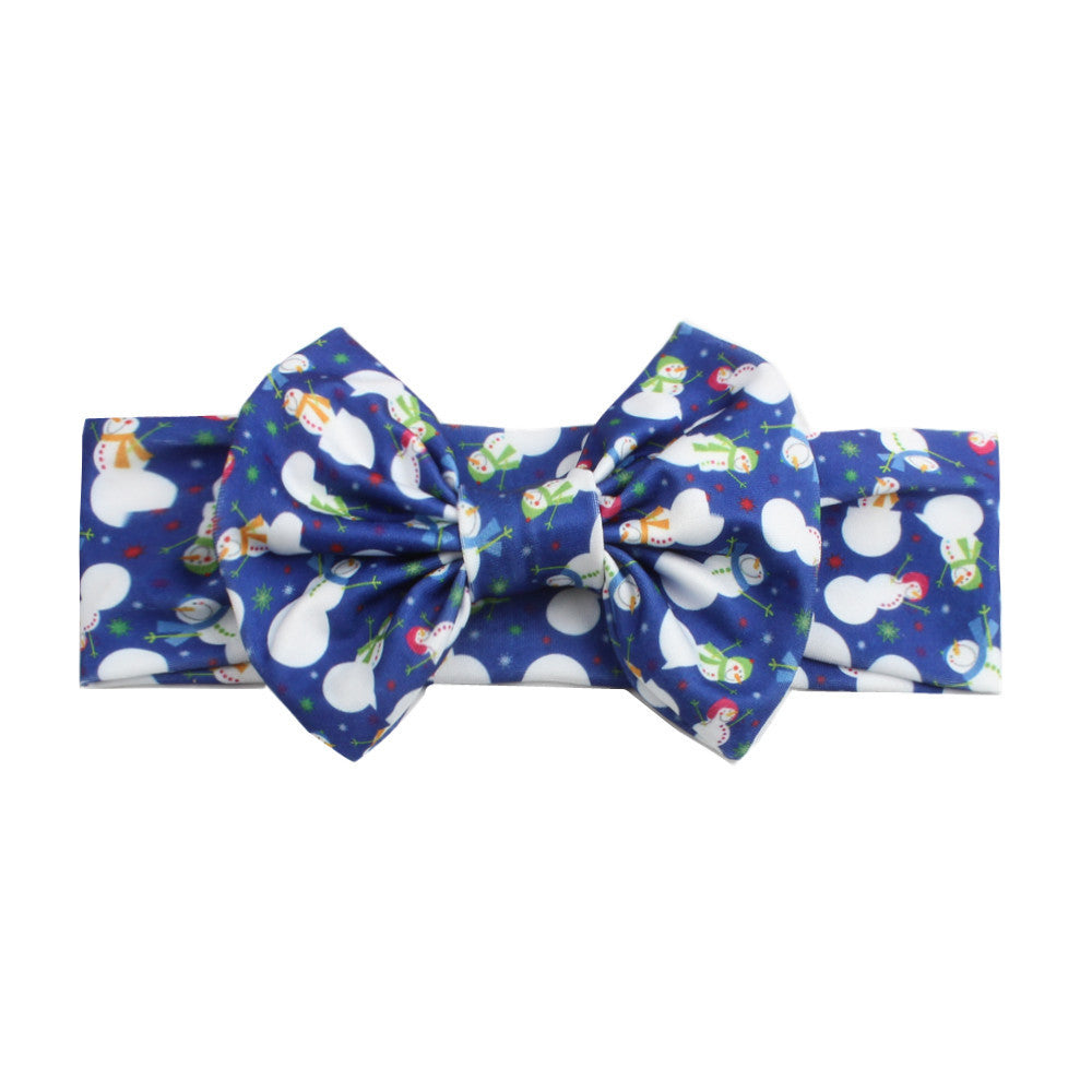 JMT-120330 Bow Print Headband for Children - Woven Fabric Accessory