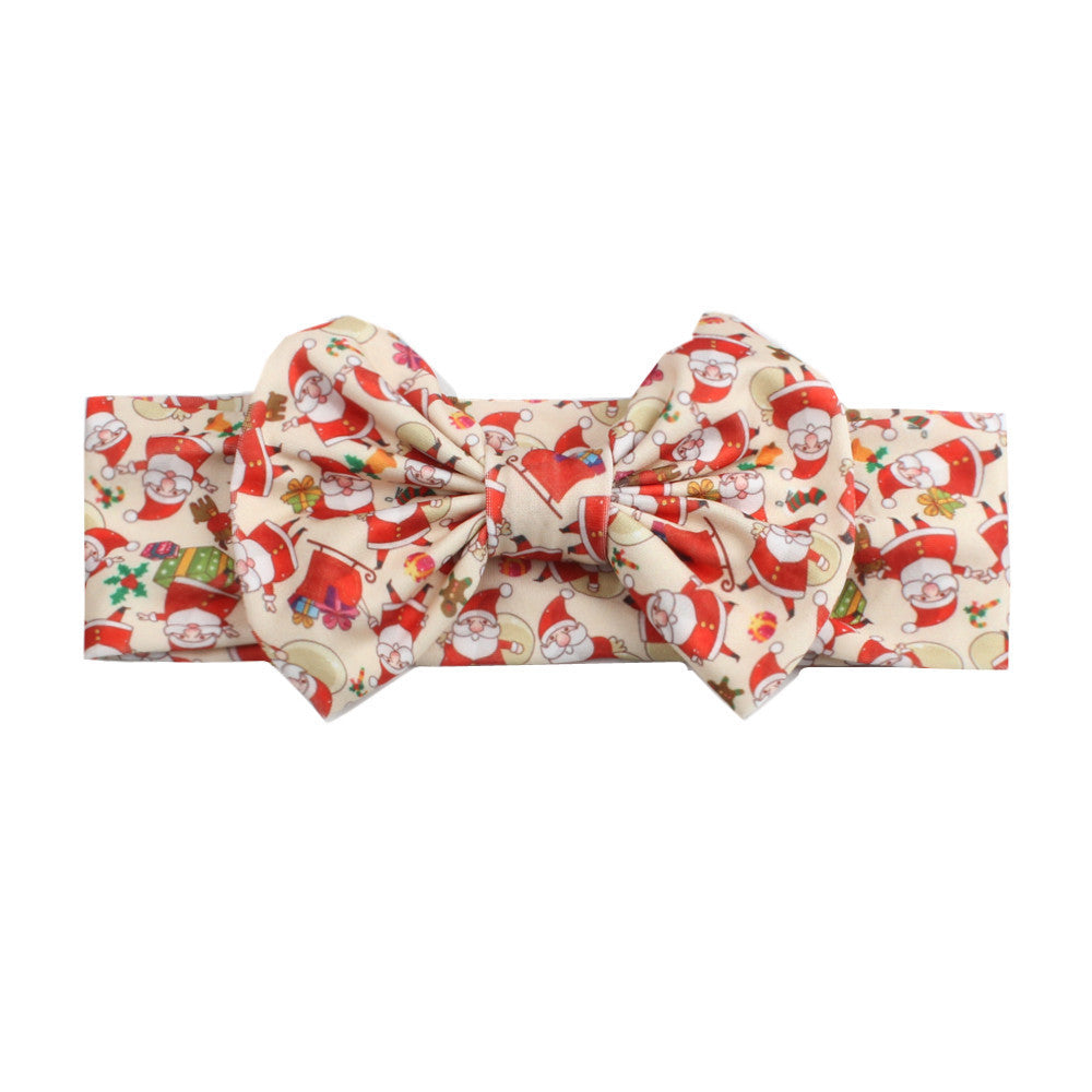 JMT-120330 Bow Print Headband for Children - Woven Fabric Accessory