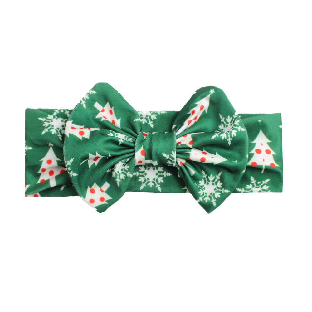 JMT-120330 Bow Print Headband for Children - Woven Fabric Accessory