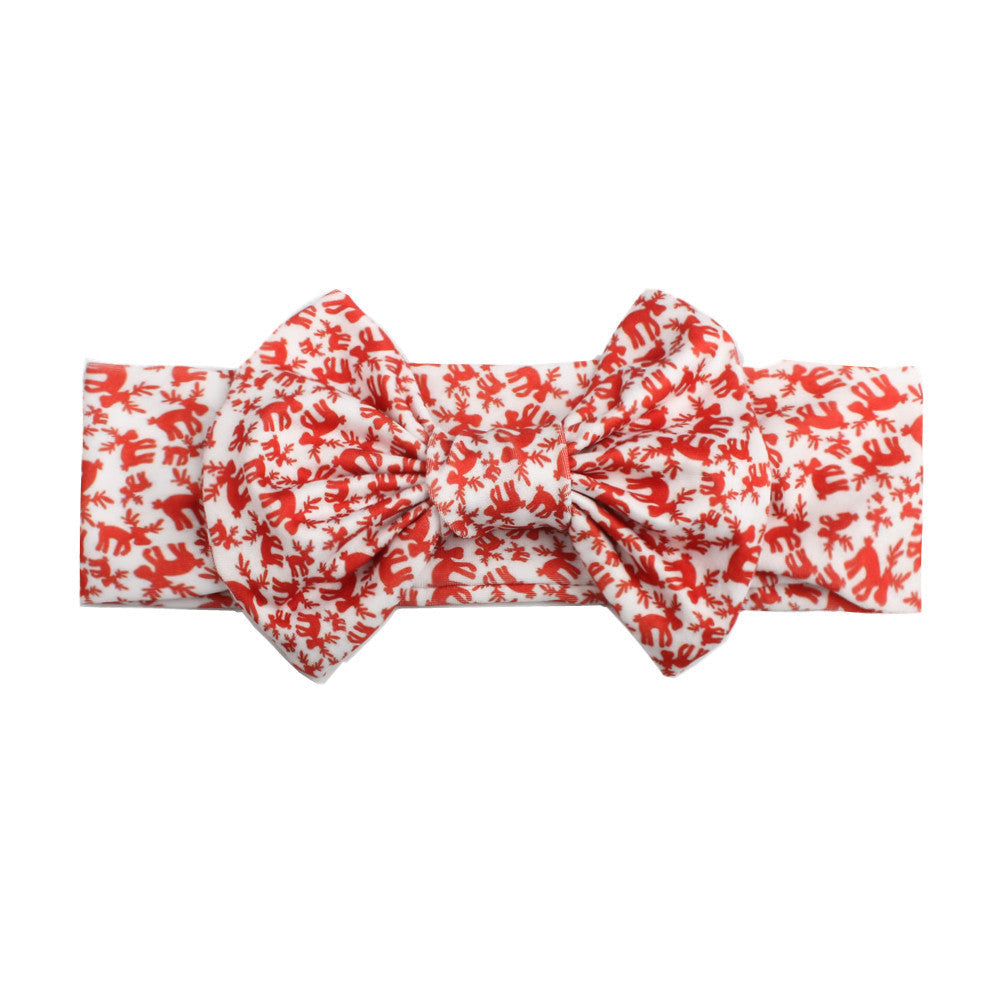 JMT-120330 Bow Print Headband for Children - Woven Fabric Accessory