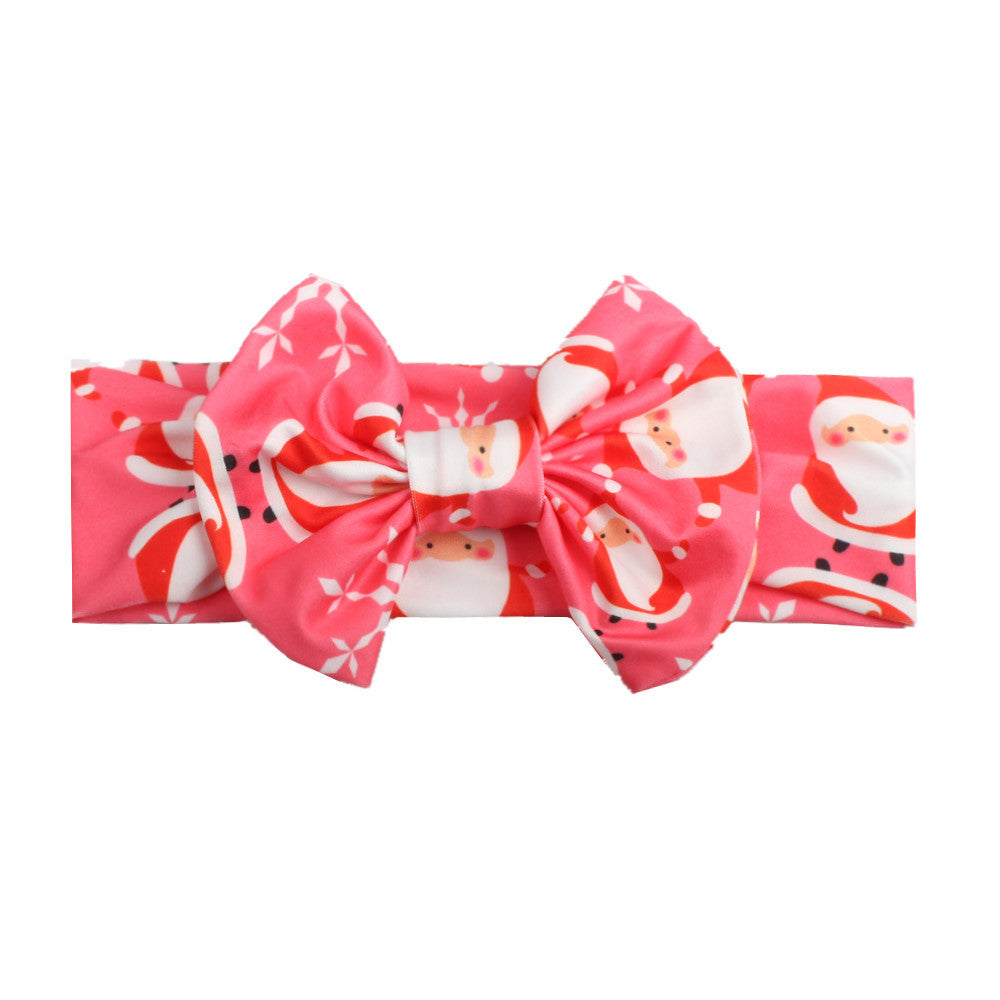 JMT-120330 Bow Print Headband for Children - Woven Fabric Accessory