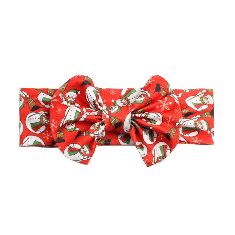 JMT-120330 Bow Print Headband for Children - Woven Fabric Accessory