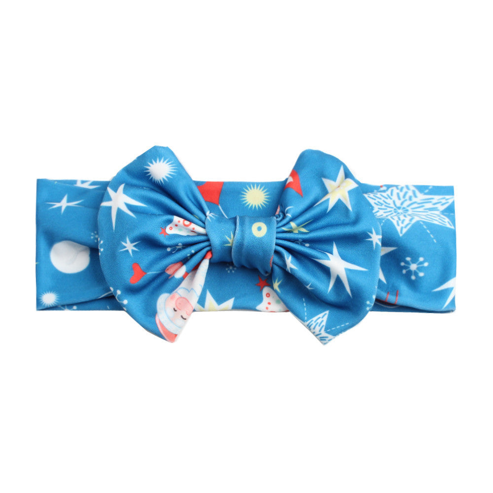 JMT-120330 Bow Print Headband for Children - Woven Fabric Accessory
