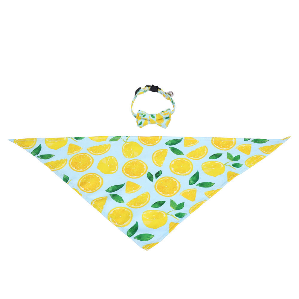 JMT-120458 Triangular Binder Pet Accessory with Fruit Patterns for Cats and Dogs