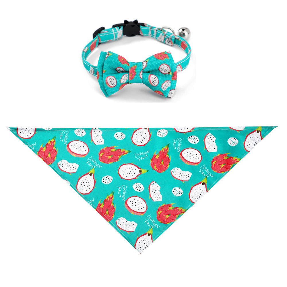 JMT-120458 Triangular Binder Pet Accessory with Fruit Patterns for Cats and Dogs