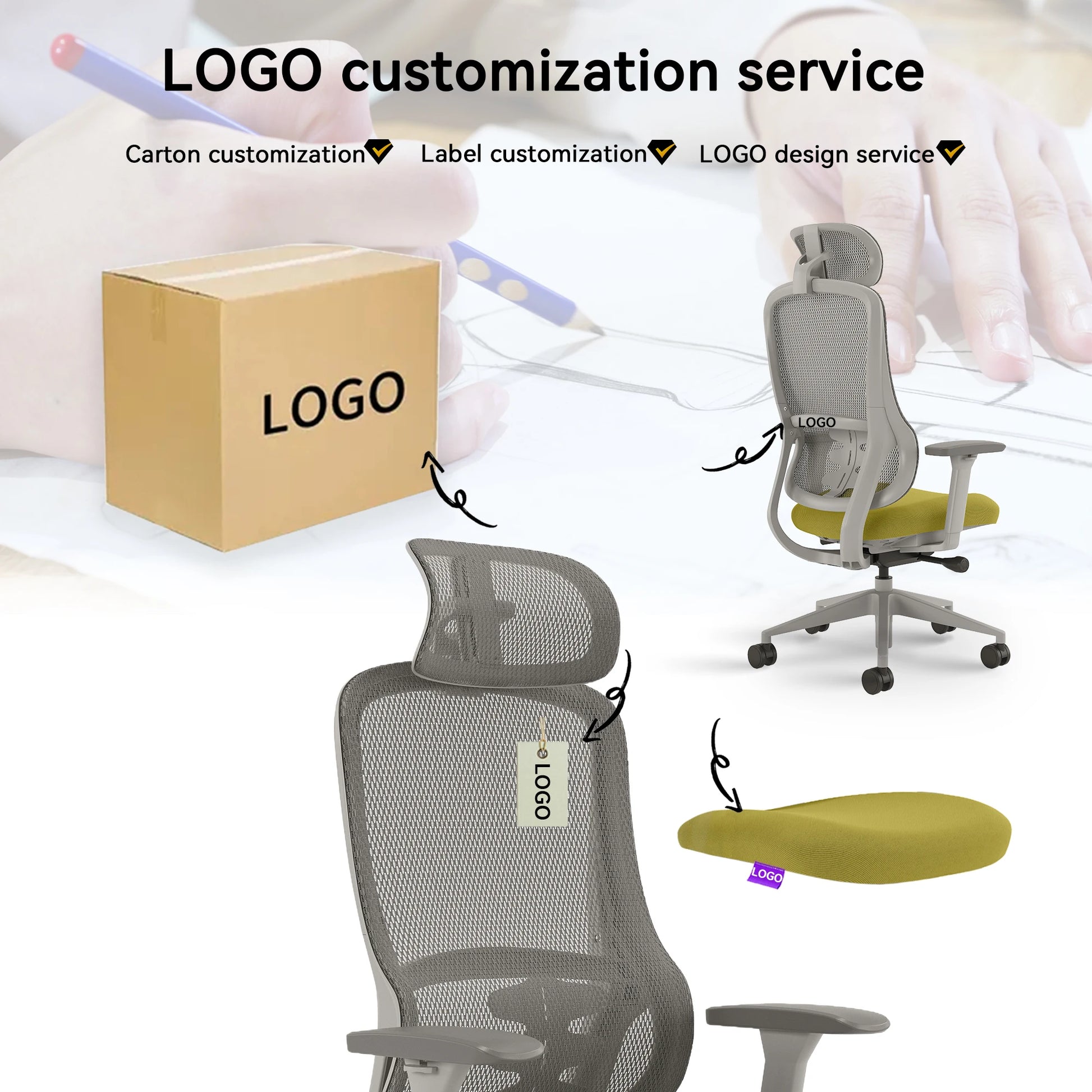 JMT-120714 Contemporary Ergonomic Swivel Chair with 3D Back and Adjustable Armrest for Home and Office Use
