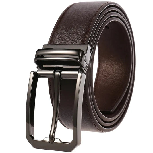 JMT-120714 Genuine Cowhide Leather Pin Buckle Belt for Men – Model LY35-3557-3