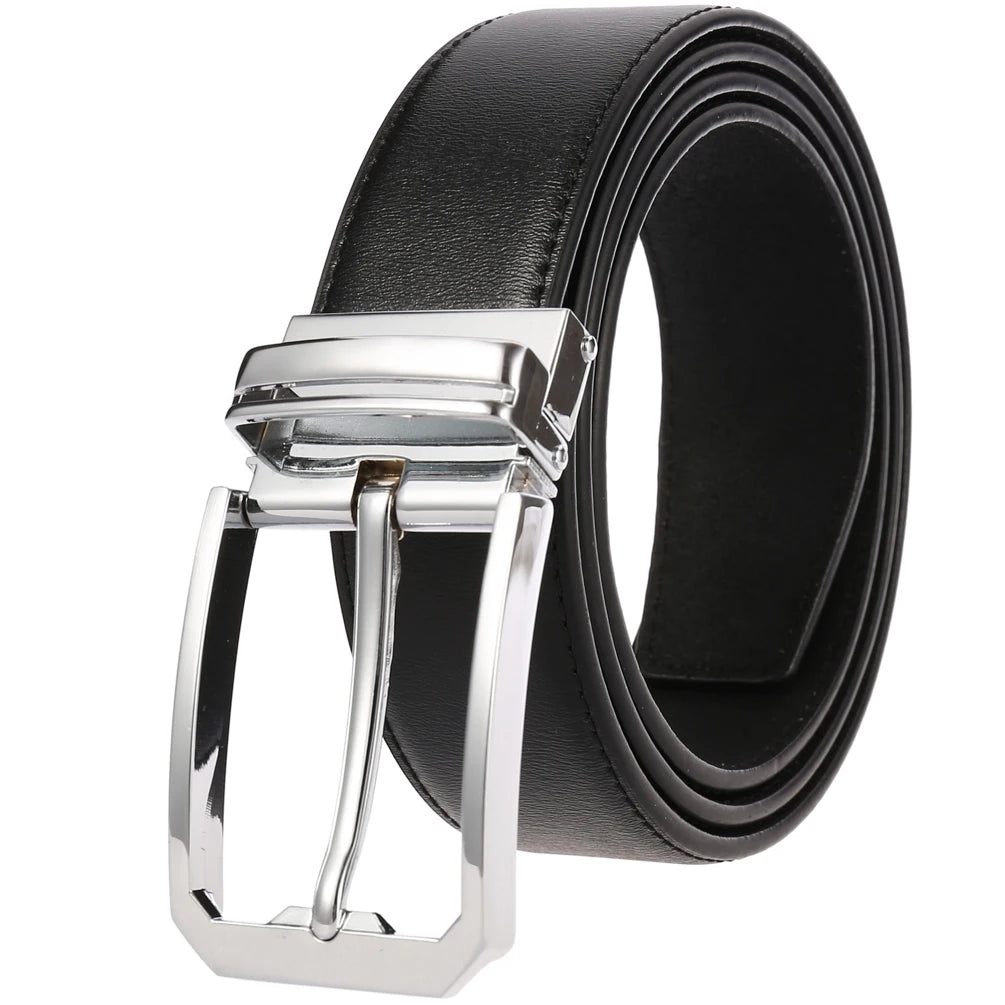 JMT-120714 Genuine Cowhide Leather Pin Buckle Belt for Men – Model LY35-3557-3