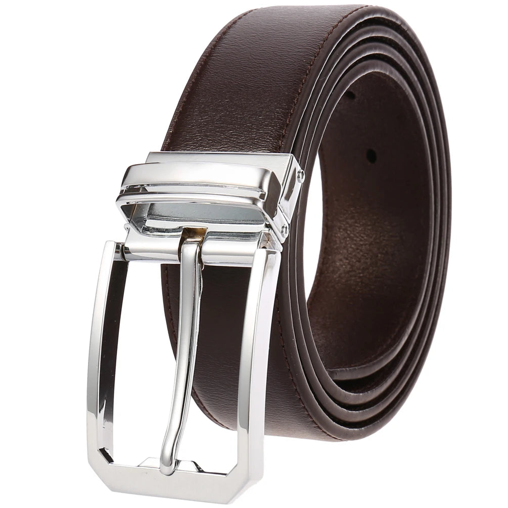 JMT-120714 Genuine Cowhide Leather Pin Buckle Belt for Men – Model LY35-3557-3