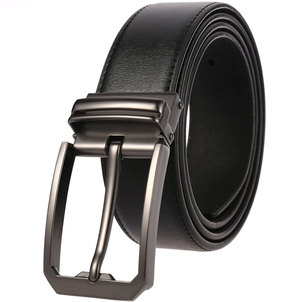JMT-120714 Genuine Cowhide Leather Pin Buckle Belt for Men – Model LY35-3557-3