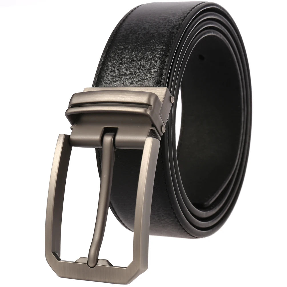 JMT-120714 Genuine Cowhide Leather Pin Buckle Belt for Men – Model LY35-3557-3