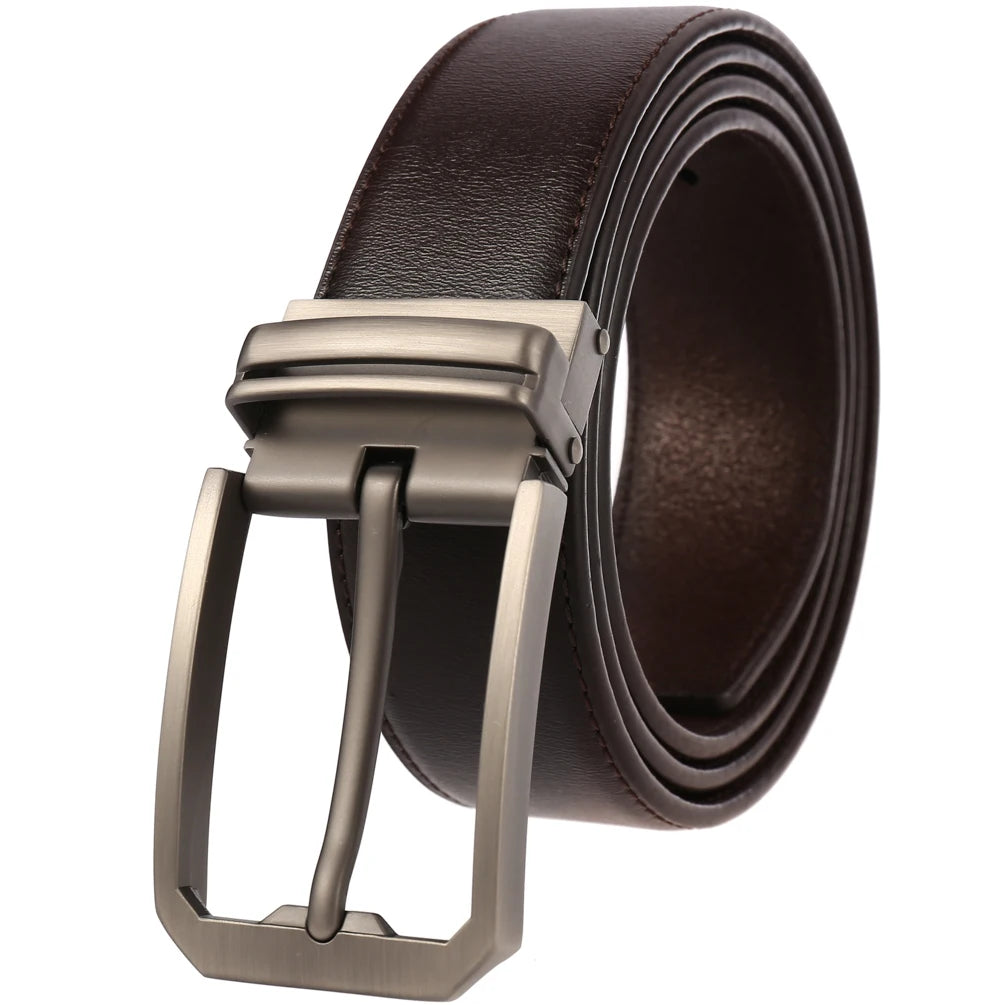 JMT-120714 Genuine Cowhide Leather Pin Buckle Belt for Men – Model LY35-3557-3