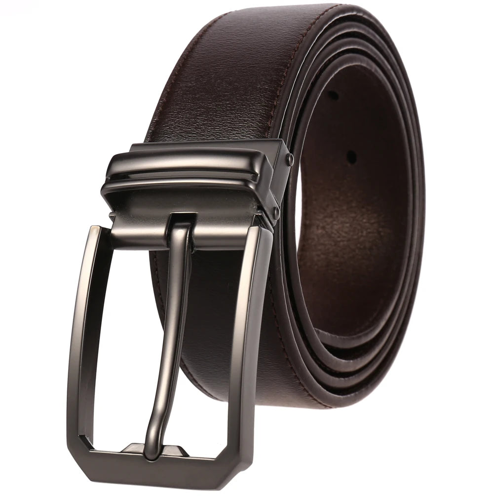 JMT-120714 Genuine Cowhide Leather Pin Buckle Belt for Men – Model LY35-3557-3
