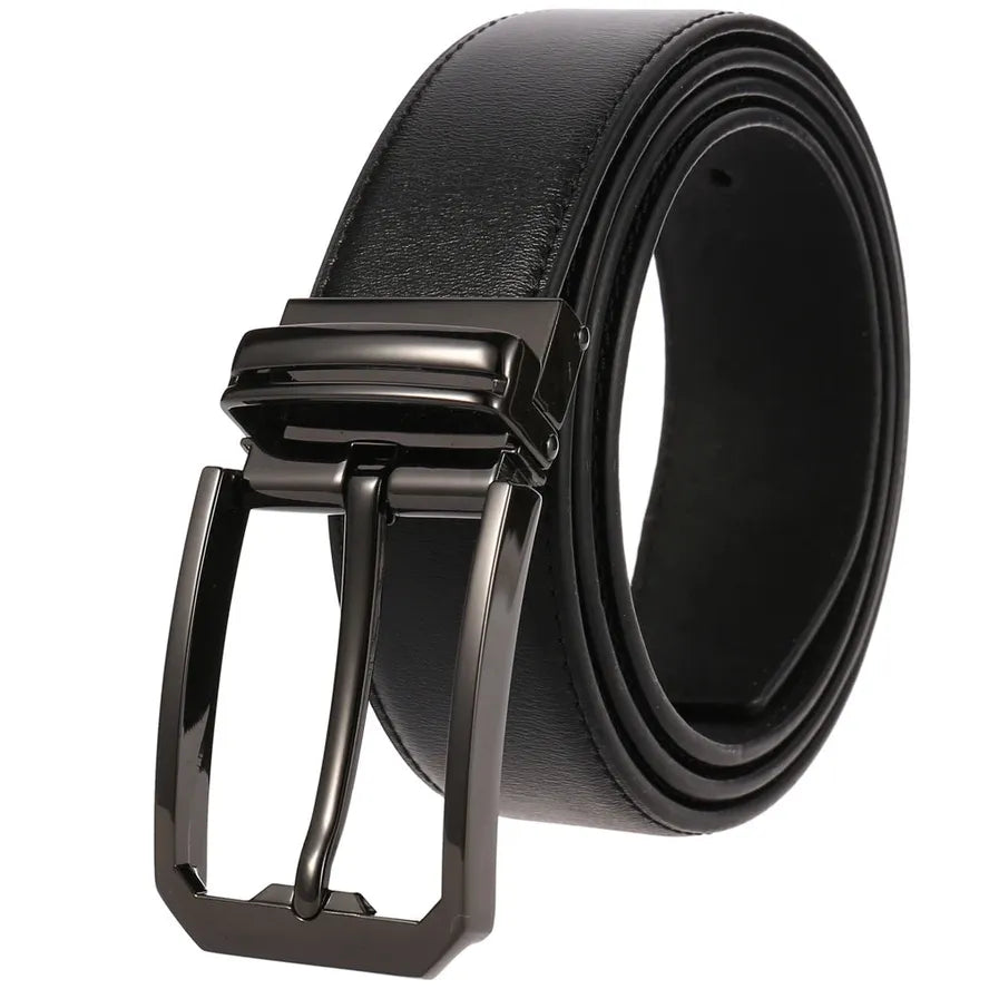 JMT-120714 Genuine Cowhide Leather Pin Buckle Belt for Men – Model LY35-3557-3