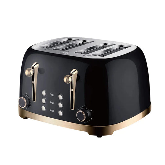 JMT-120906 Vintage Stainless Steel 4-Slice Waffle and Bread Toaster, Electric Kitchen Appliance