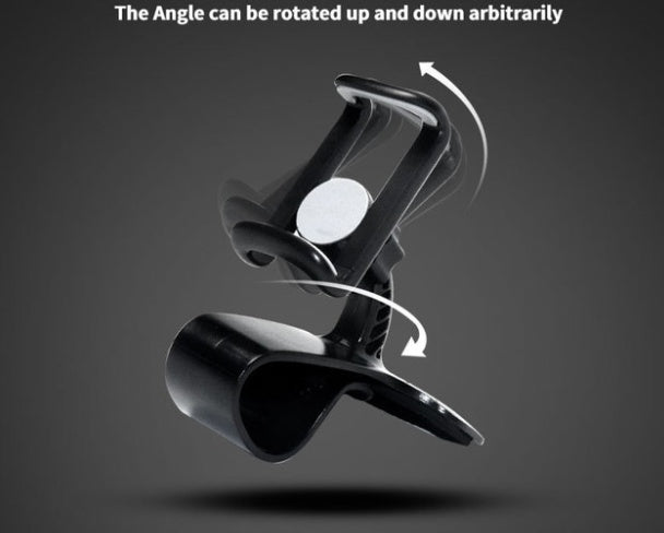 JMT-120970 360-Degree Rotating Car Clip Phone Holder - Adjustable & Stable Design in Black Gray