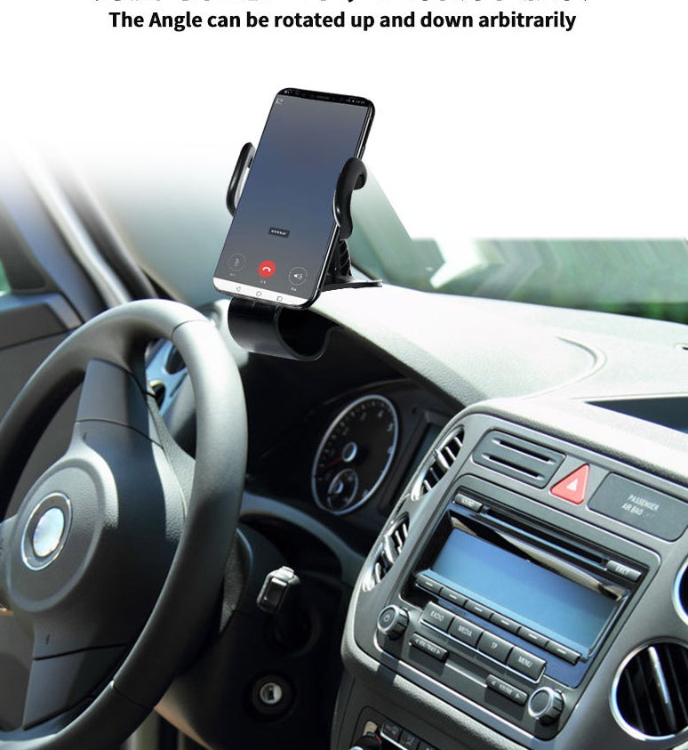 JMT-120970 360-Degree Rotating Car Clip Phone Holder - Adjustable & Stable Design in Black Gray
