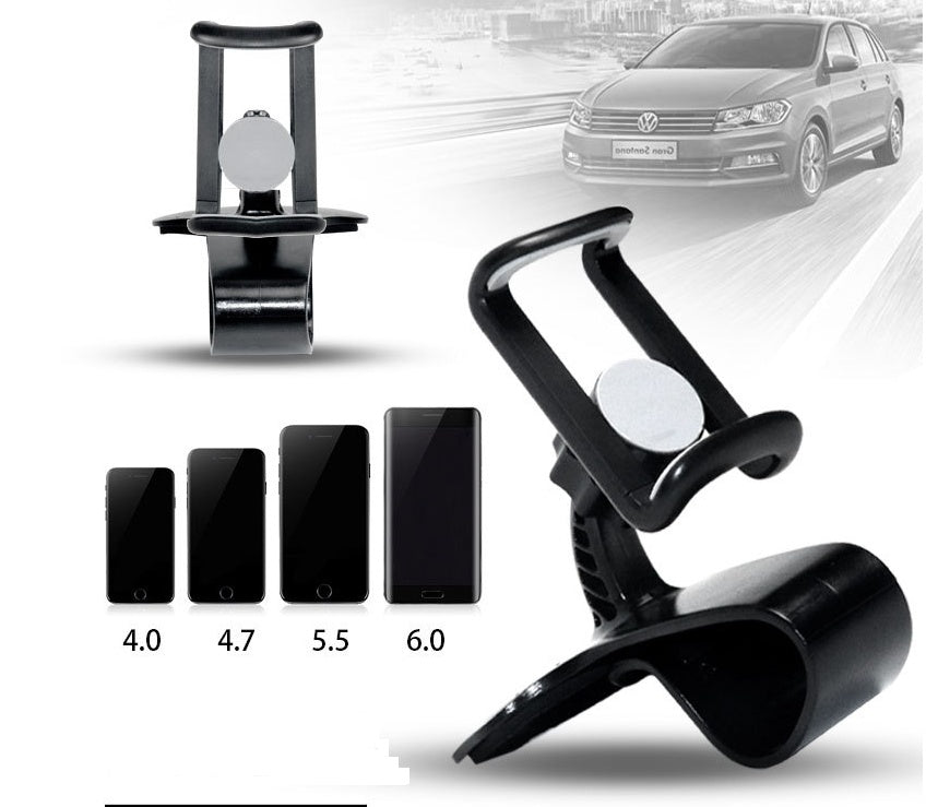 JMT-120970 360-Degree Rotating Car Clip Phone Holder - Adjustable & Stable Design in Black Gray