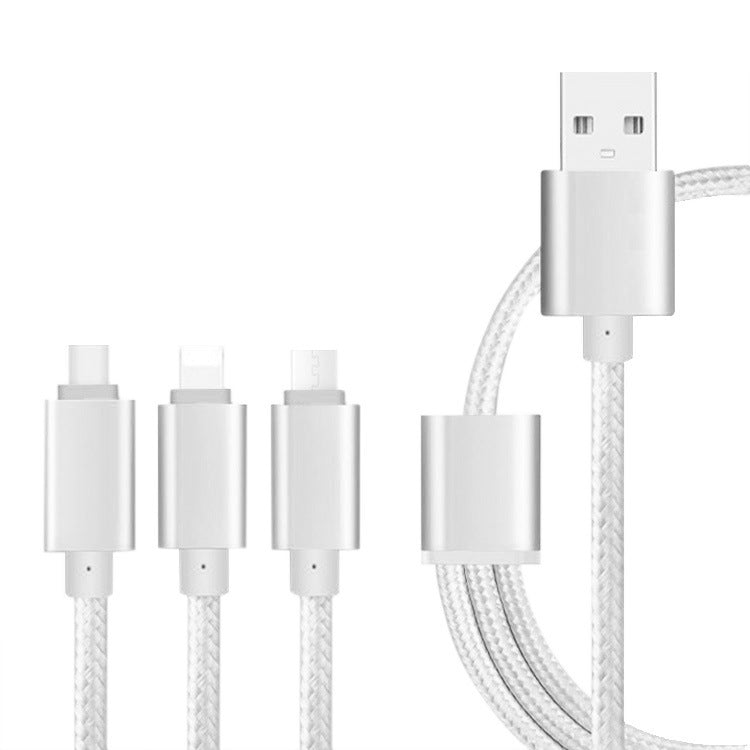 JMT-121290 3-in-1 USB Charging Data Cable - 1.2m, Black, Universal Compatibility