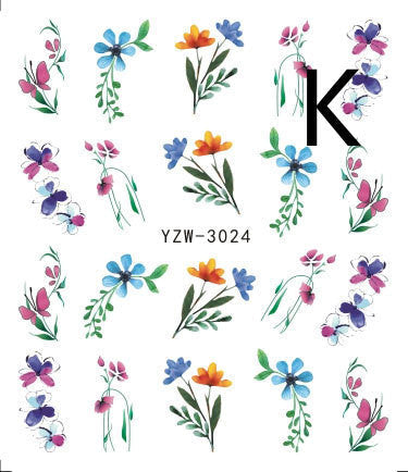 JMT-121418 Black Butterfly Water Nail Art Stickers - Simple and Stylish Design, 6.2 x 5.5 CM