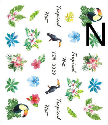 JMT-121418 Black Butterfly Water Nail Art Stickers - Simple and Stylish Design, 6.2 x 5.5 CM