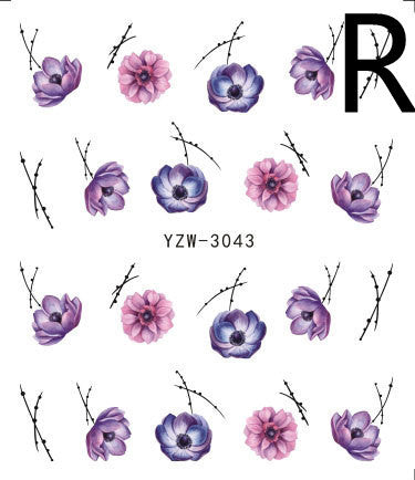 JMT-121418 Black Butterfly Water Nail Art Stickers - Simple and Stylish Design, 6.2 x 5.5 CM