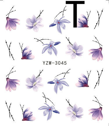 JMT-121418 Black Butterfly Water Nail Art Stickers - Simple and Stylish Design, 6.2 x 5.5 CM