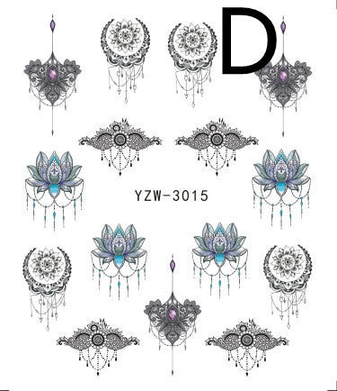 JMT-121418 Black Butterfly Water Nail Art Stickers - Simple and Stylish Design, 6.2 x 5.5 CM