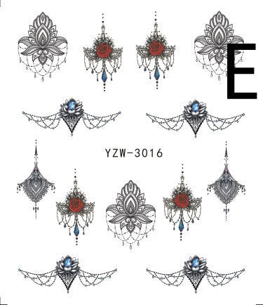 JMT-121418 Black Butterfly Water Nail Art Stickers - Simple and Stylish Design, 6.2 x 5.5 CM