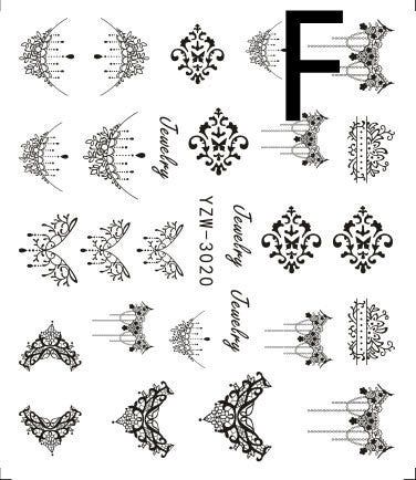 JMT-121418 Black Butterfly Water Nail Art Stickers - Simple and Stylish Design, 6.2 x 5.5 CM