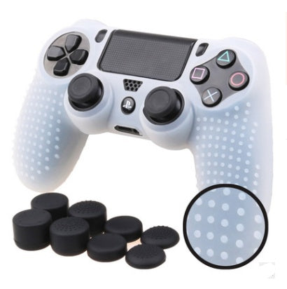 JMT-121418 Silicone Non-Slip Case Cover for PS4 DualShock 4 Controllers with Joystick Caps