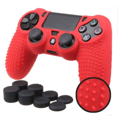 JMT-121418 Silicone Non-Slip Case Cover for PS4 DualShock 4 Controllers with Joystick Caps
