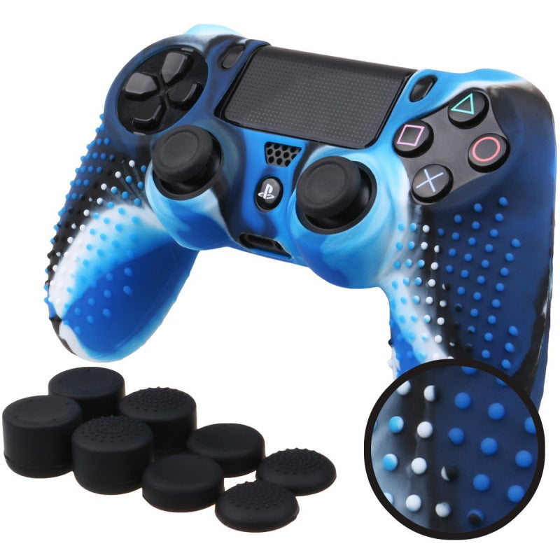 JMT-121418 Silicone Non-Slip Case Cover for PS4 DualShock 4 Controllers with Joystick Caps