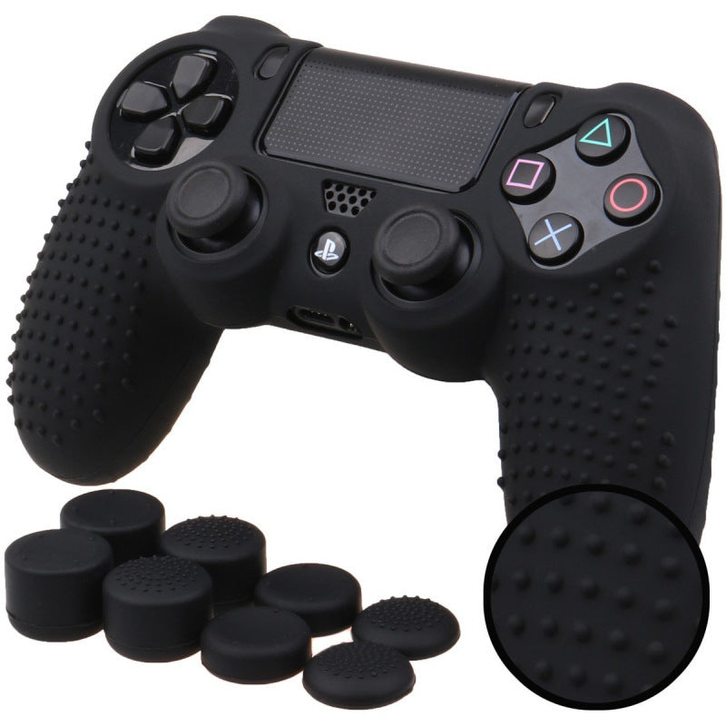JMT-121418 Silicone Non-Slip Case Cover for PS4 DualShock 4 Controllers with Joystick Caps