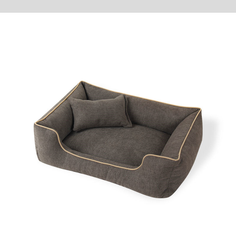 JMT-121418 Warm and Comfortable Bite-Resistant Small Dog Bed - Removable and Washable, Available in Silver Gray, Dark Brown, Navy Blue