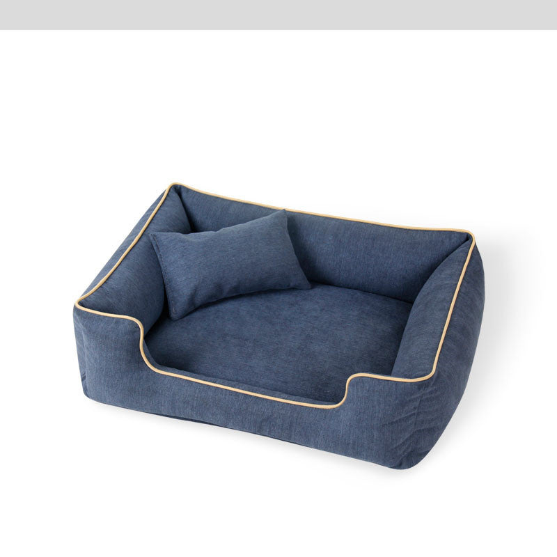 JMT-121418 Warm and Comfortable Bite-Resistant Small Dog Bed - Removable and Washable, Available in Silver Gray, Dark Brown, Navy Blue