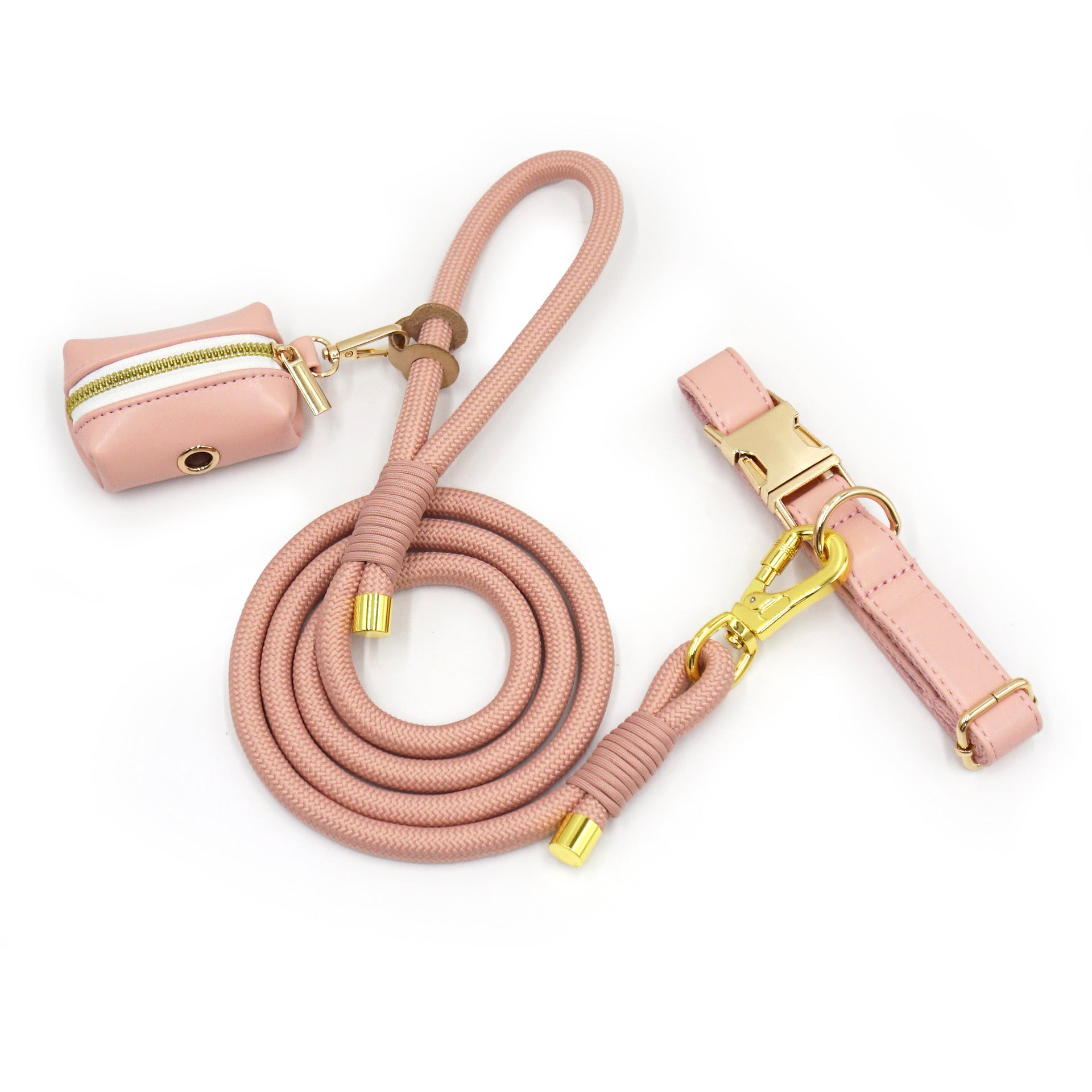 JMT-121482 Hand-woven Leather Rope Dog Leash - Durable and Stylish Round Design
