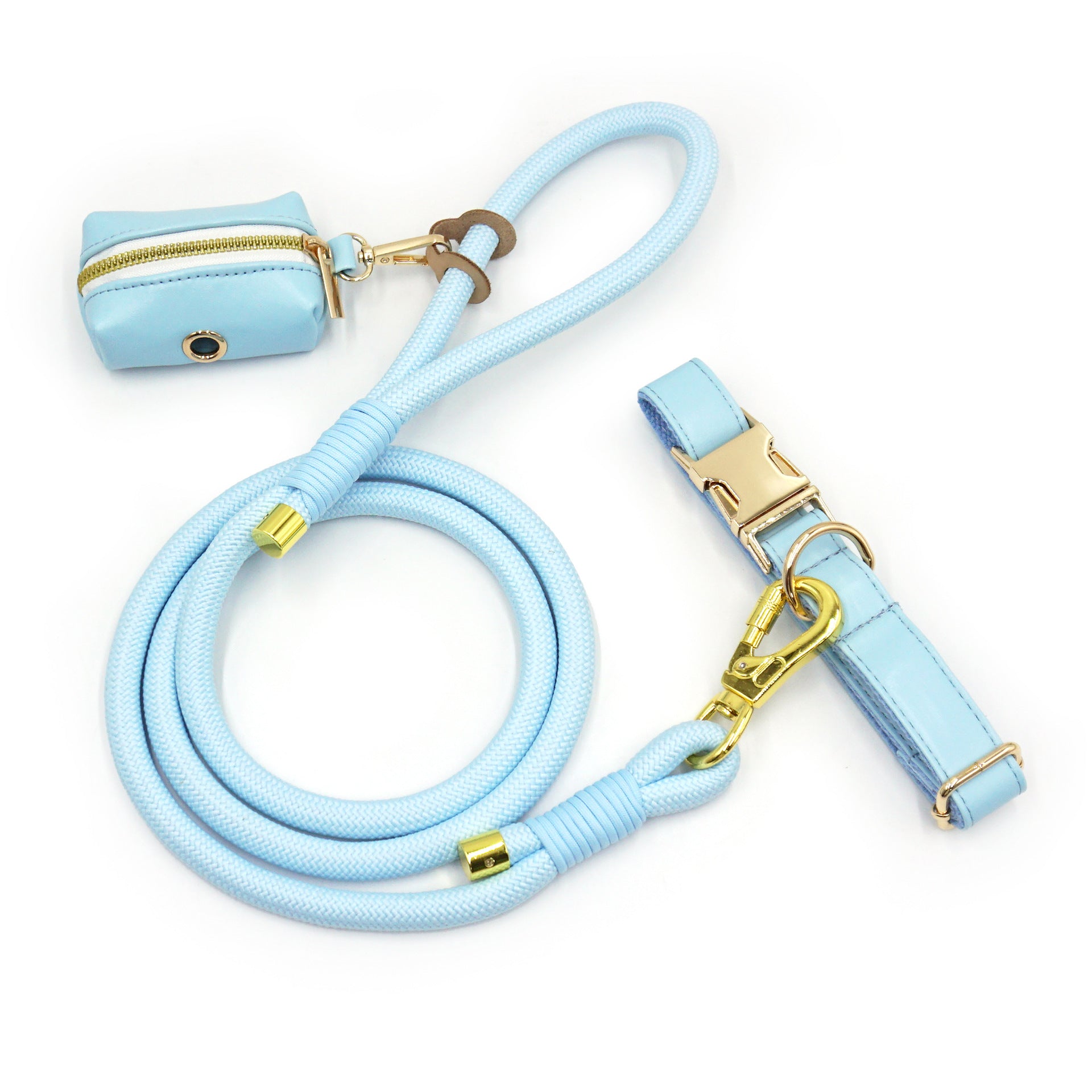 JMT-121482 Hand-woven Leather Rope Dog Leash - Durable and Stylish Round Design