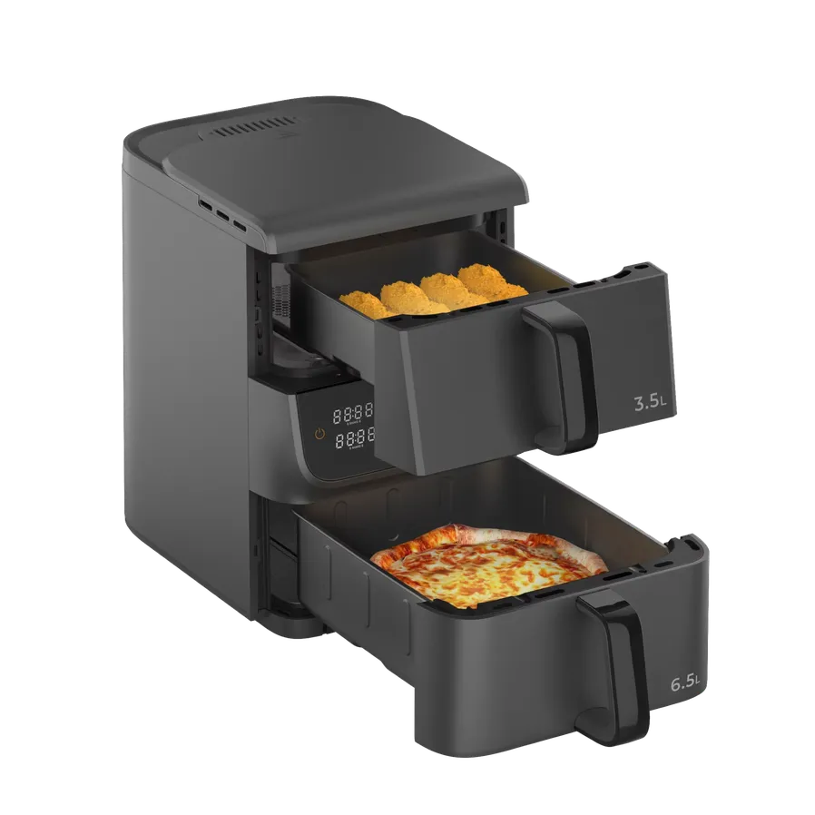 JMT-121866 10L Dual Core Air Fryer with Digital Display - Oil-Free Multi-functional Cooking Appliance